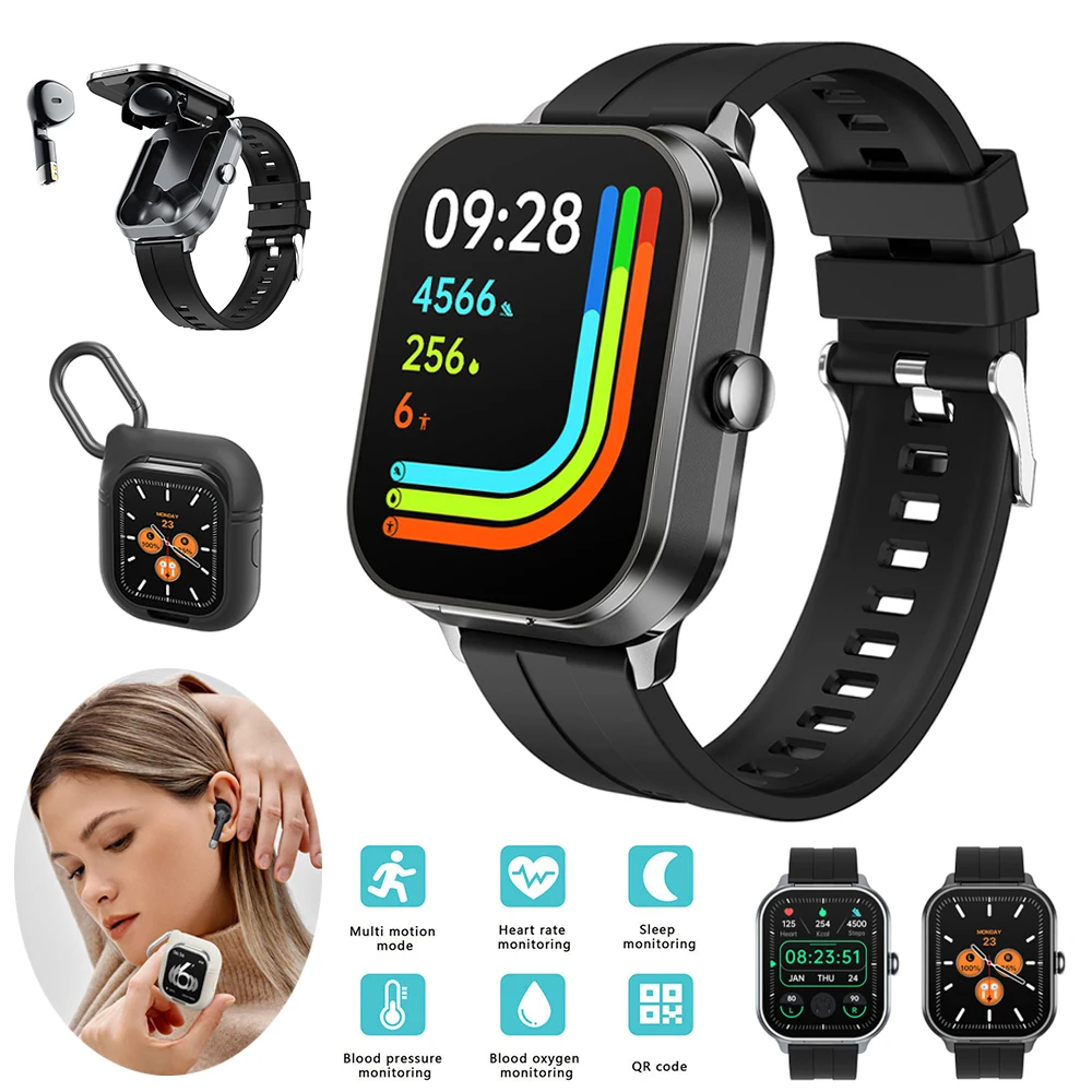 D8Pro Headphone Smart Watch TWS 2-in-1 Wireless Bluetooth Dual Headphone Connection Mobile Fitness Sports Smart Watch