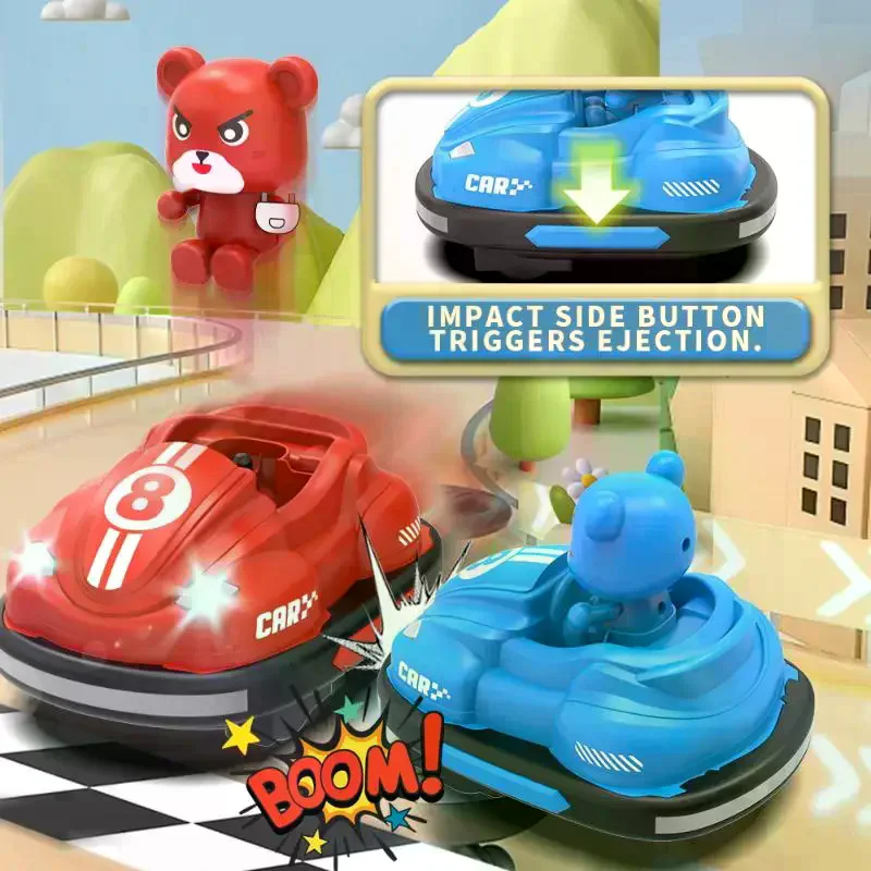 

2.4G Bumper Battle RC Car with LED Music Ejecting Plush Toys Parent-Child Competitive Racing Game for Boys Kids Outdoor Toys
