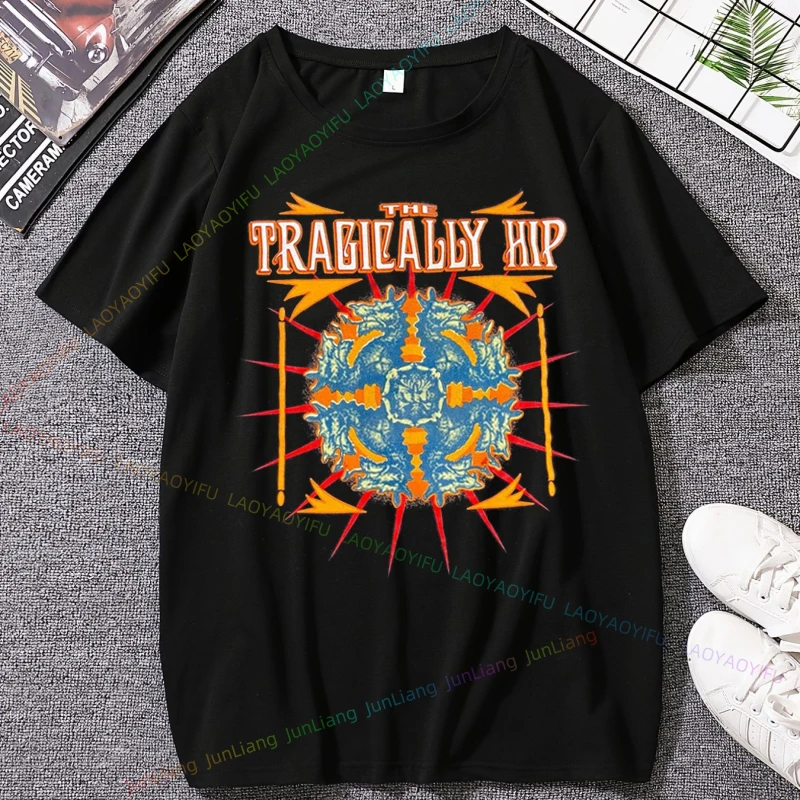 

Футболка с музыкальной группой Tragically Hip Forever, винтажная модная одежда Y2k, футболка из 100% хлопка с короткими рукавами, мужская одежда