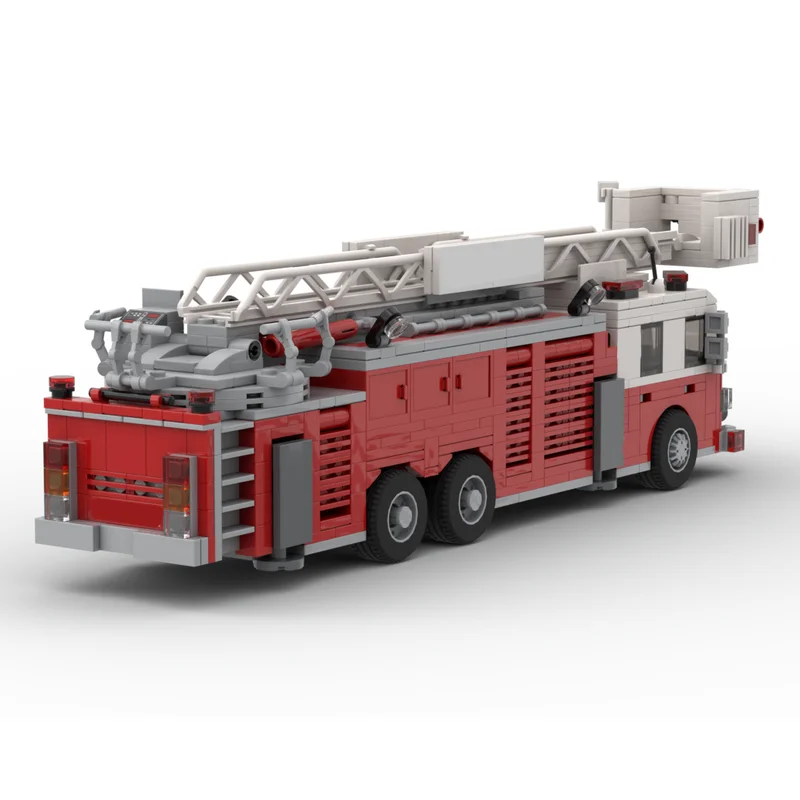 981 Uds. Escalera de torre MOC camión de bomberos ciudad modelo fuego edificio regalos de navidad bloques arquitectura DIY Idea juguete educativo ladrillo