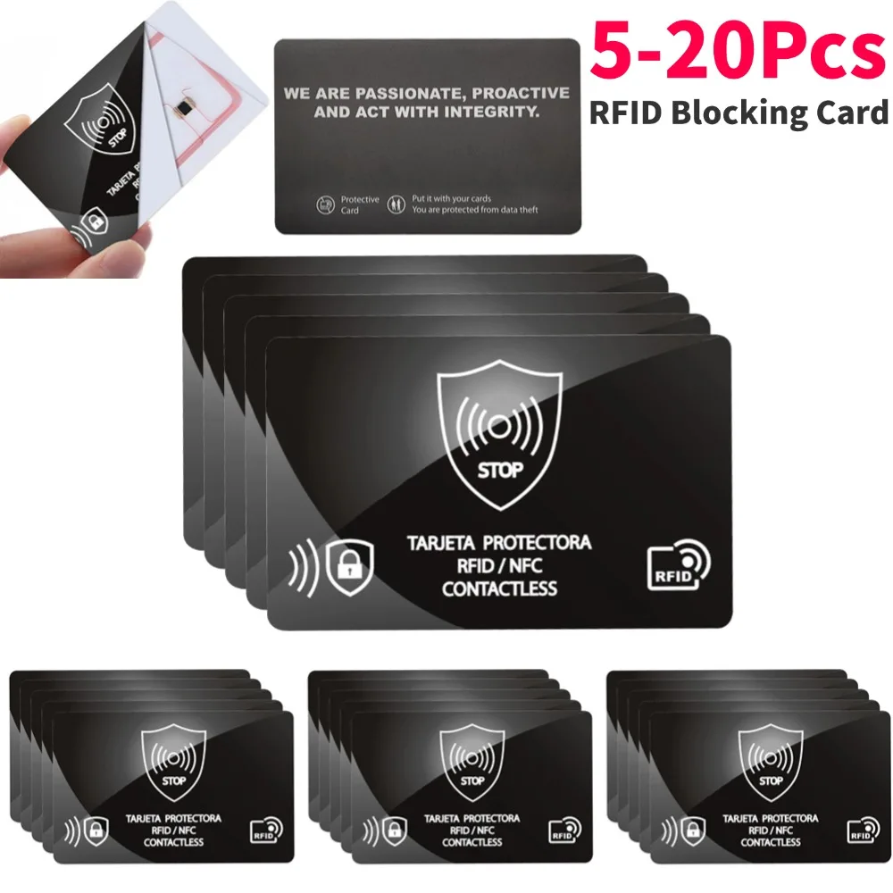 5/10/20Pcs NFC Reader Writer RFID Blocking Karte Anti-diebstahl RFID Signal Blocker Karte Passport gesamte Schutz Fall für Männer Frauen