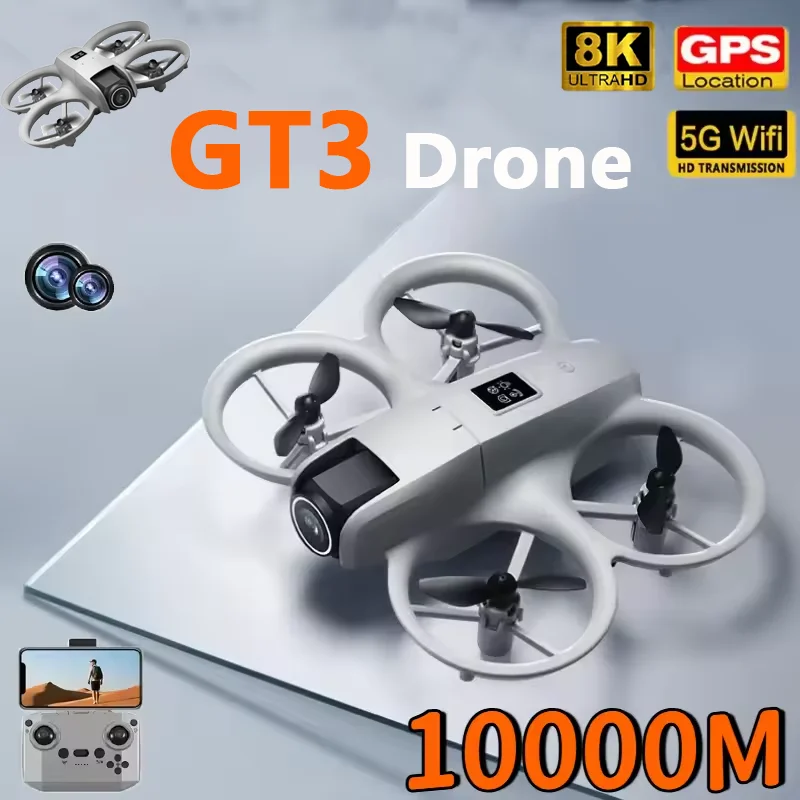 

GT3 RC LED Light Drone Профессиональная камера 8K Дрон 5G WIFI FPV БПЛА с экраном Пульт дистанционного управления Уникновение воздушных квадрокоптеров Игрушки