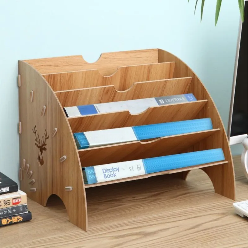 Fan Shaped File Rack Multi-layer Data Rack Placement Office Supplies Desktop A4 File Storage Rack Classification Holder ZG509