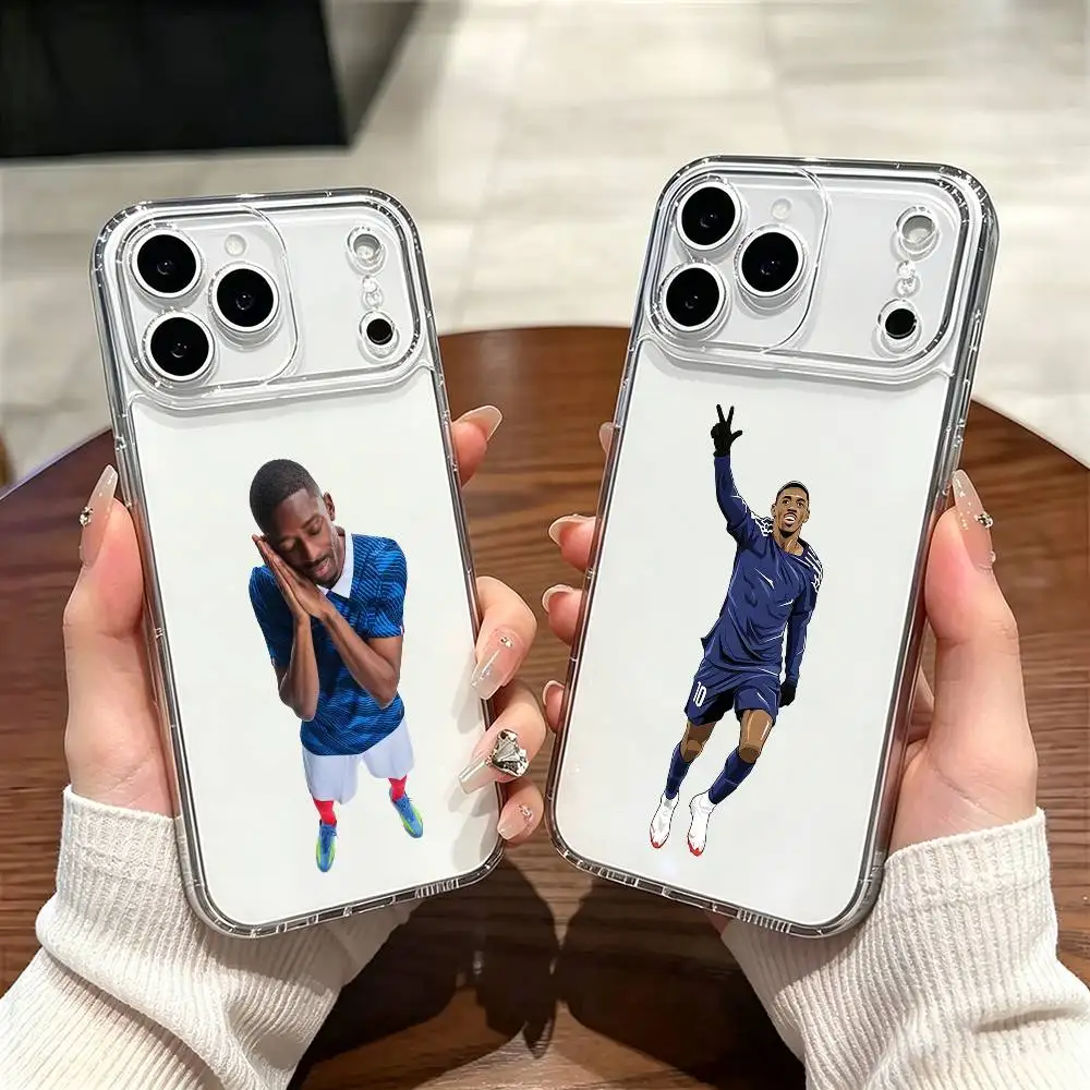 Чехол для телефона с изображением футбольной звезды Дембеле для iPhone 17 16 15 14 13 12 11 Mini Pro Max Plus, прозрачный
