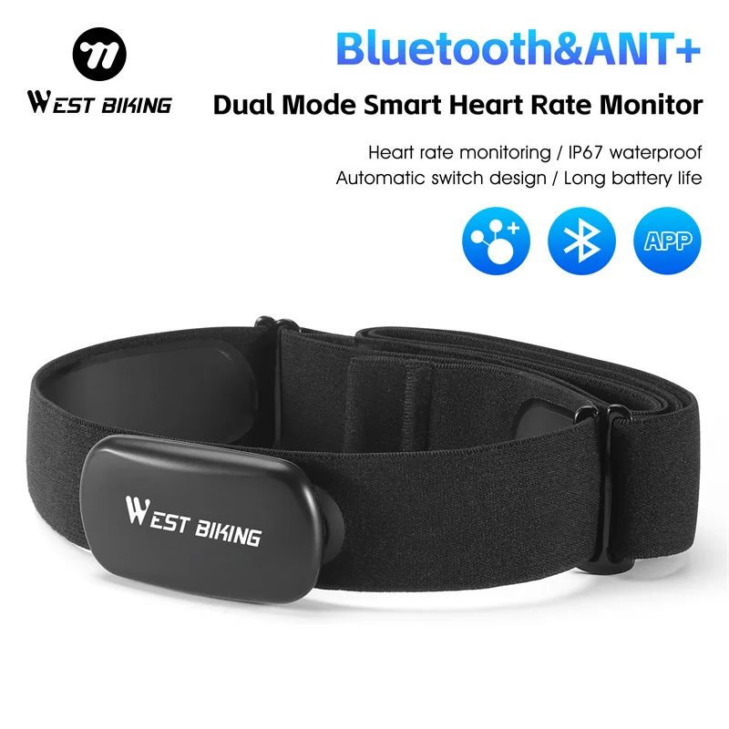 WEST BIKING LD1 Heart Rate Monitor Wrist Belt Bluetooth ANT+ Fitness Cycling Running Heart Rate Sensor for GPS Bike Computer