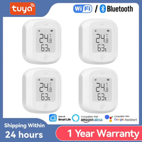 Tuya ZigBee / WIFI Temperature And Humidity Sensor LED Screen Smart Home Linkage Thermo-hygrome Google Home Alexa Voice Control