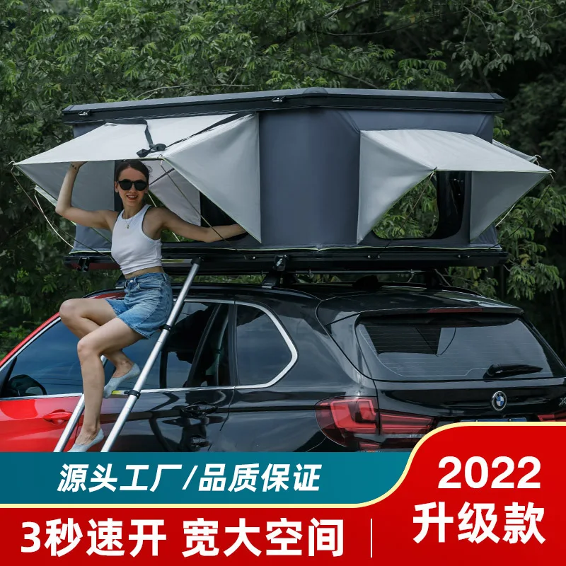 Aluminum alloy hard top camping special four-corner straight support roof tent