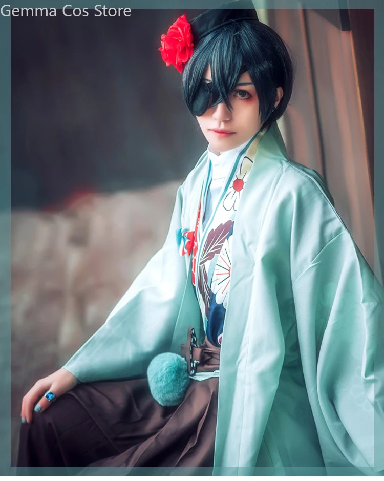 

Anime Black Butler Kuroshitsuji Cosplay Japanese Kimono Tea House Ciel Phantomhive Cosplay Costume
