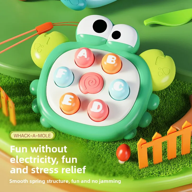 Handheld cute duck whack-a-mole decompression toy baby puzzle press music toddler mini cute parent-child interaction puzzle