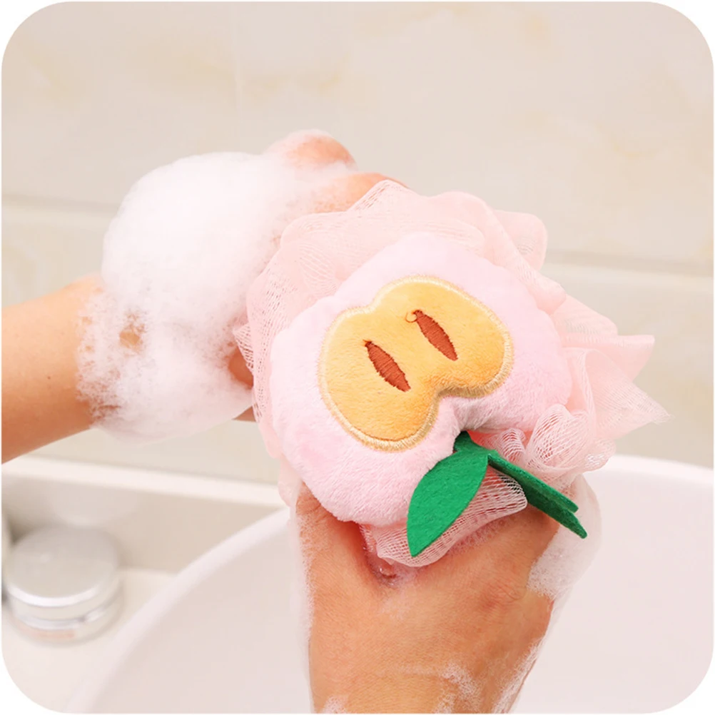 

6 Pcs Ball Soft Nylon Sponge Kids Women Shower Gel Soap Foam Body Skin Cleaning Exfoliating Scrubbing Cute
