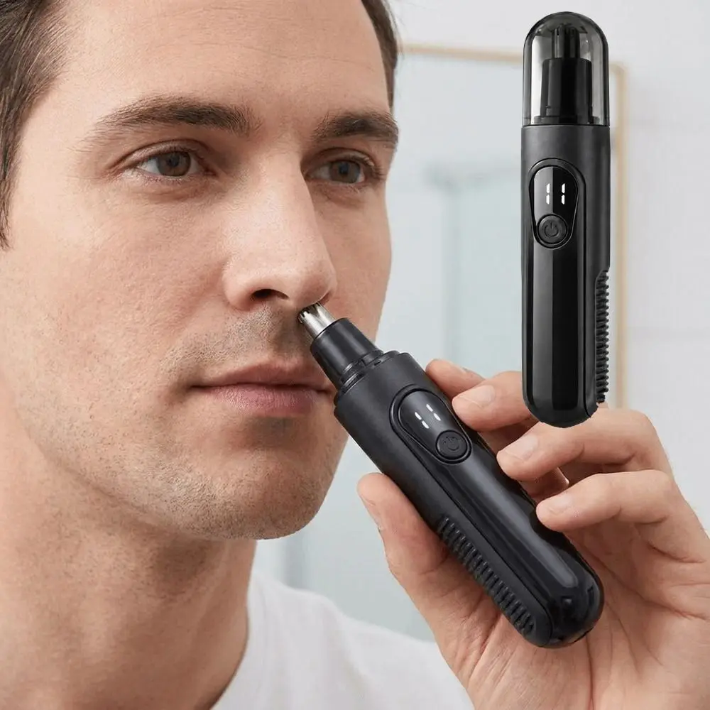 Portable Electric Nose Hair Trimmer Digital LED Display Automatic Shaving Eyebrow Clipper Easy To Clean Detachable
