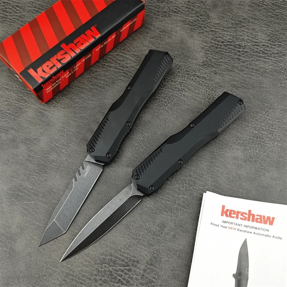 KS 9000 Pocket Knife Black Stonewashed D2 Blade T6 Aluminum Handle Outdoor EDC Camping Hiking Survival Hunting Tools Gift