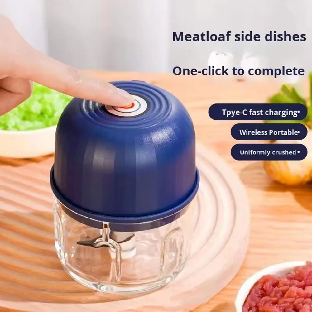 Mini Electric Garlic Chopper Portable USB Charging Food Processor Waterproof Veggie Onion Meat Grinder BPA Free Kitchen Tools
