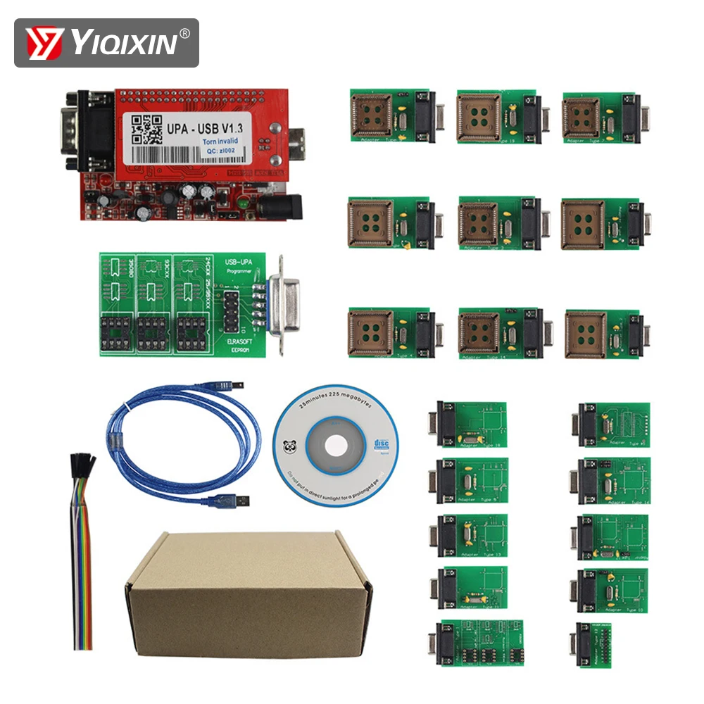 UPA USB V1.3 ECU Programmer Chip Tuning Diagnostic Tool 350MB Script Full Eeprom Adapter Support Win10 Serial UPA USB Programmer