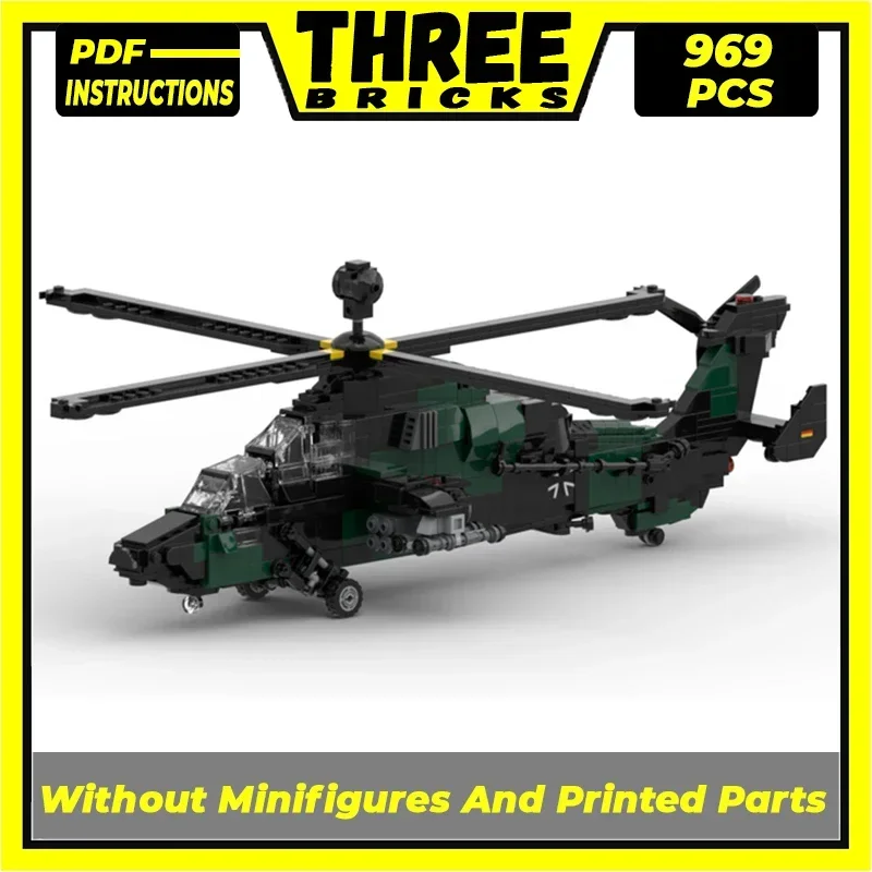 Military Aircraft Model Moc Building Bricks Eurocopter EC665 Tiger Fighter Technology Blocks Gift Christmas Toy DIY Set Assembly