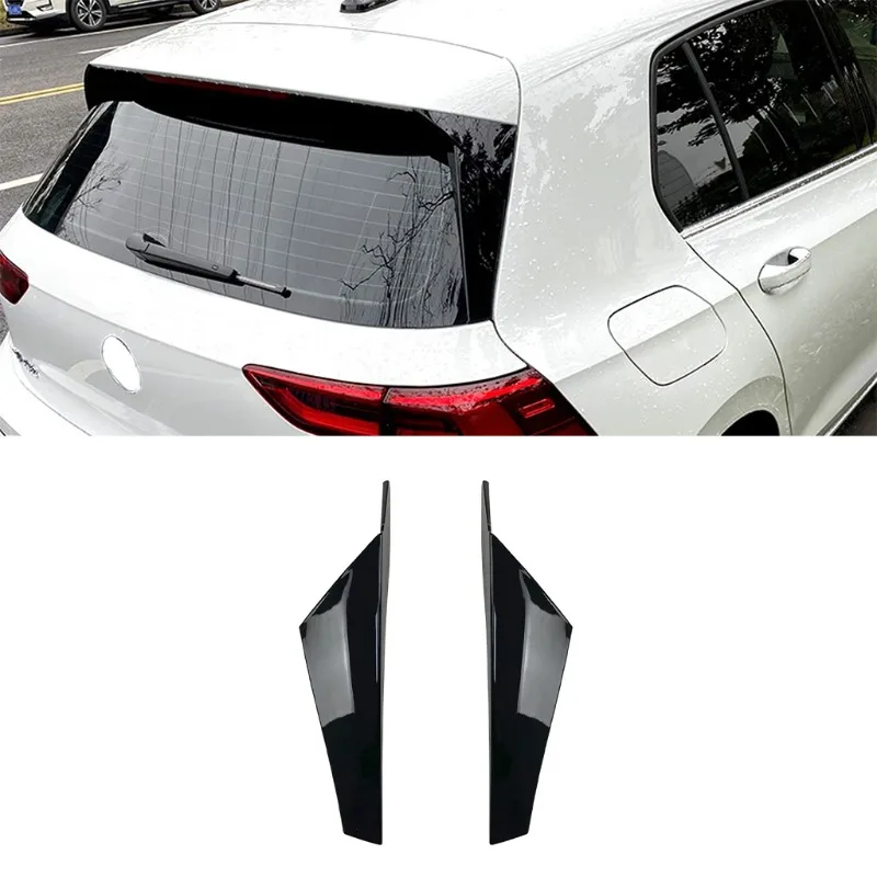 

2Pcs Carbon Fibre/Gloss Black Car Rear Window Side Spoiler Wing Splitter for Volkswagen Golf 8 MK8 2020-2022 Car Accessories
