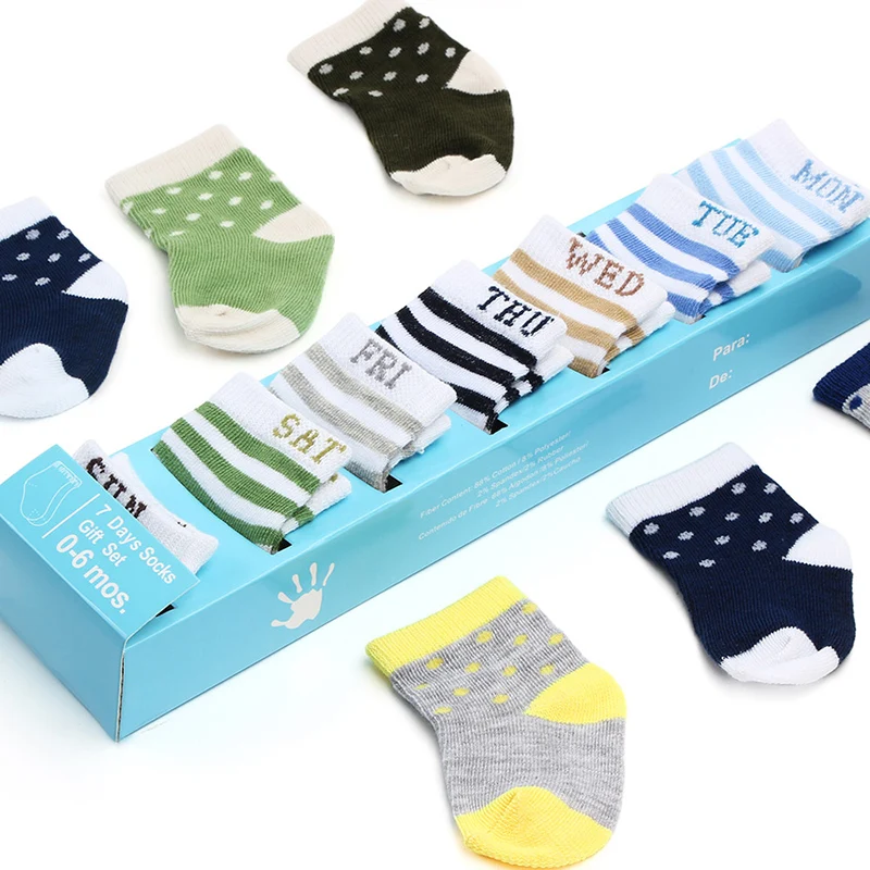 6 Pair/Box Newborn Baby Socks Infant Non Slip Girls Boys Socks Cute Cartoon Soft Cotton Cartoon Socks Baby Stuff Clothes