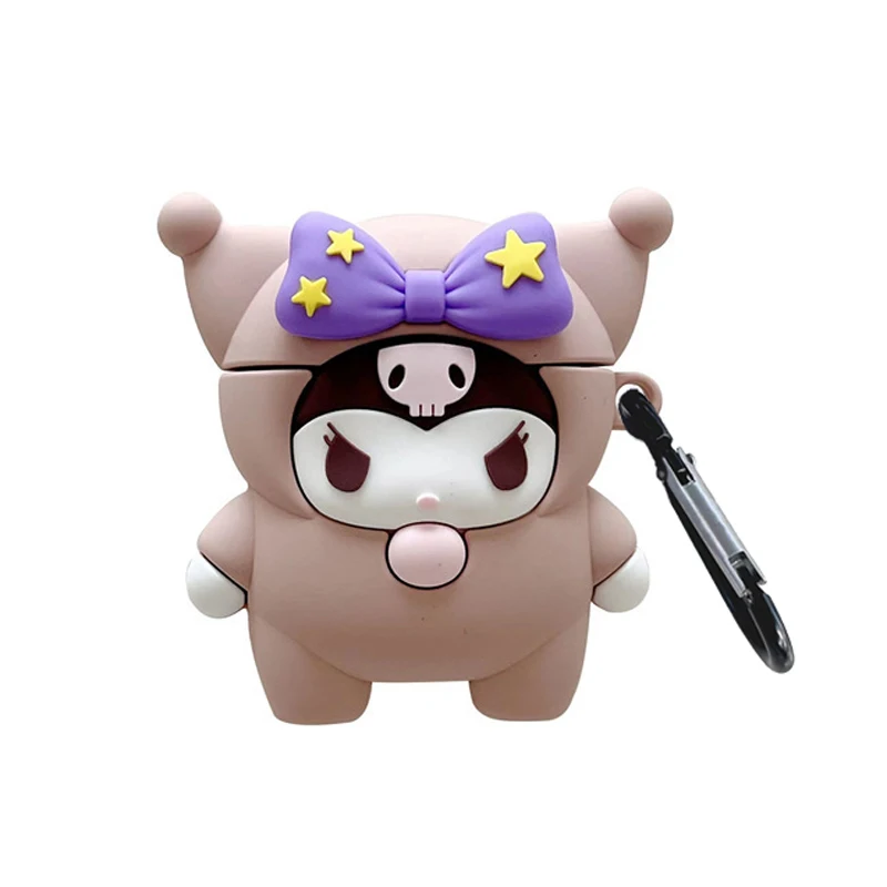 

Sanrio Kuromi Cosplay Airpods 1 and 2 3 Pro Earphone Protective Case Kawaii Anime Figures Apple Wireless Headphone Soft Cover