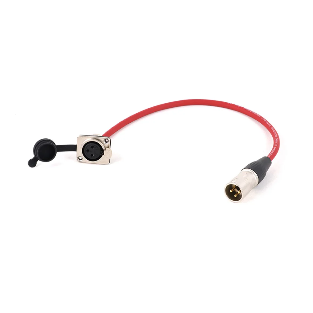 D-Type XLR Male Panel Mount to XLR Male/Female Connector Pass Through Cable,3 Pin Mic XLR Pass Thru Converter Audio mixing