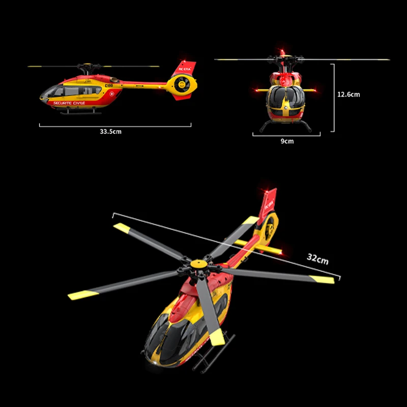 New C190 helicopter H145 Six-Channel Single-Propeller Flybarless Helicopter 2.4g Two Brushless Motors Six-Axis Gyroscope