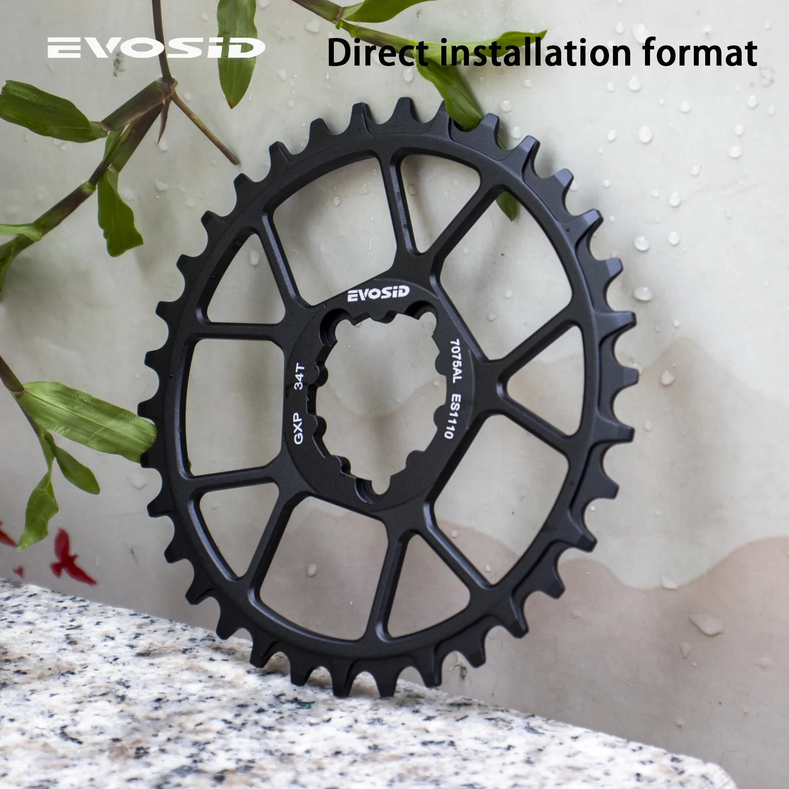 EVOSID Ultralight MTB Bike Chainring 63g Mountain Bicycle Chainwheel 32T 34 36T 38T Three-nail Straight Installation Chain Wheel