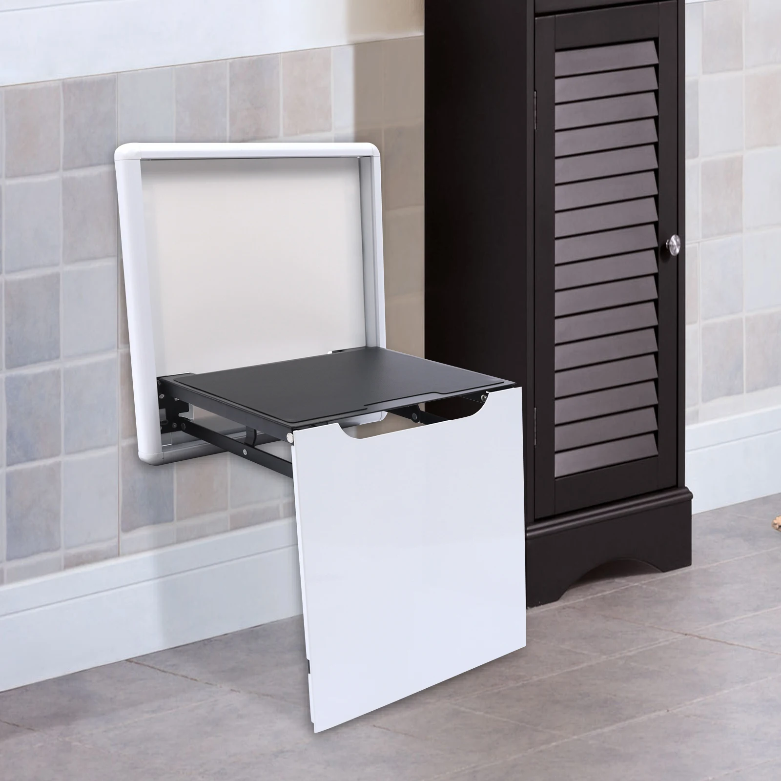 Foldable Wall-Mounted Stool, Shower Seat, Shoes Changing Stool