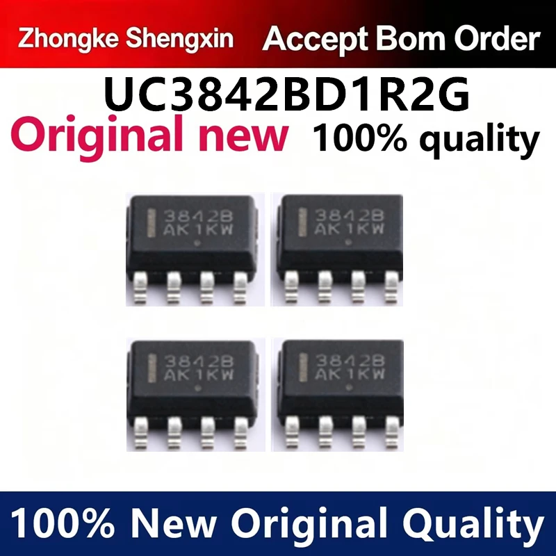 （5pcs-100pcs）Original genuine UC3842BD1R2G silk screened 3842B SOP-8 current controlled pulse width modulator