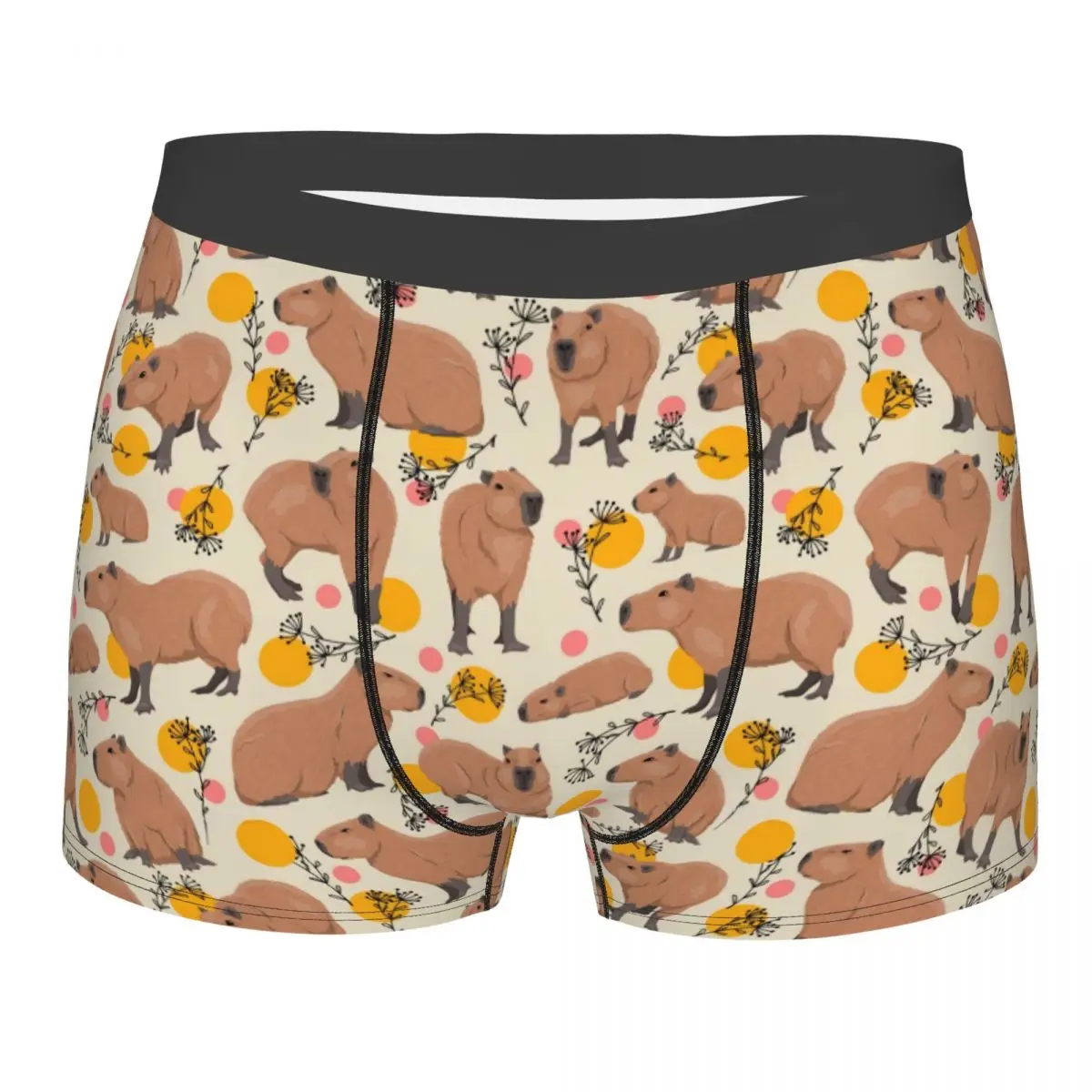 

Custom Novelty Capybaras Doodle Plants Pattern Boxers Shorts Panties Male Underpants Comfortable Briefs Underwear