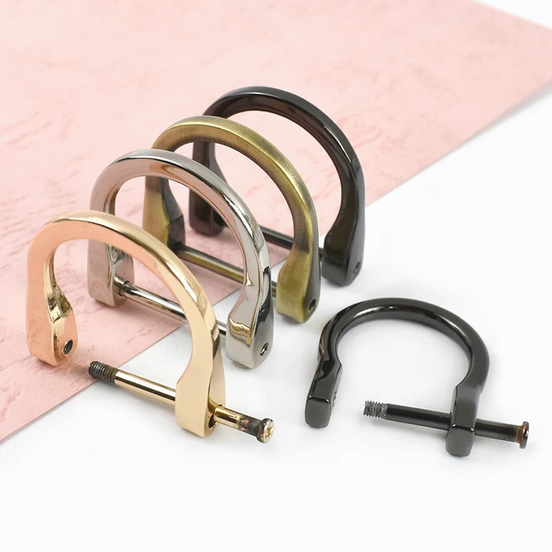 5/10Pcs 14/17/19/25mm Metal D Ring Buckles Detachable Screw Adjuster Clasp for Bag Strap Hanger