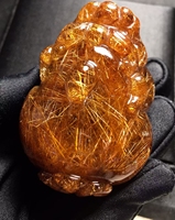 Natural Copper Rutilated Quartz Pendant Rutilated Quartz Jewelry 87.6*42*34.7mm Pi Xiu Love Women Brazil AAAAAAA