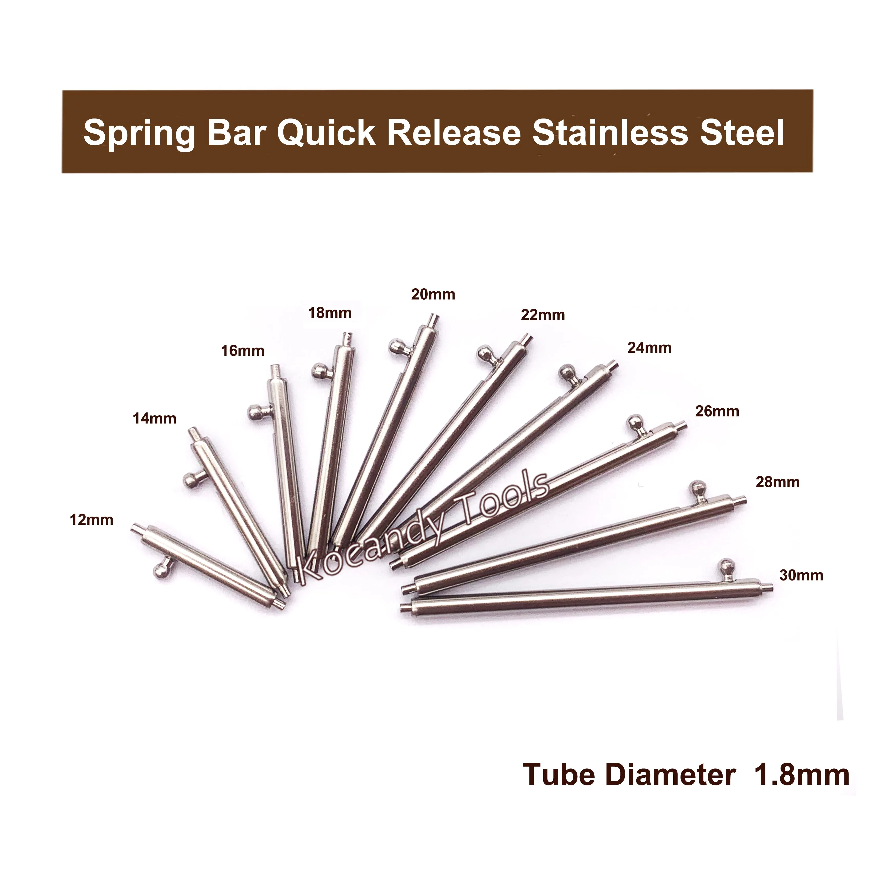 Quick Release Spring Bar Stainless Steel Watch Repair Tools 10 Size 40 Pieces