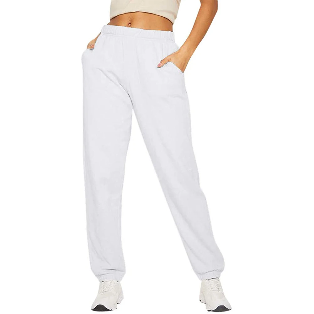 

Ladies Casual Trousers Monochrome Solid Color Breathable Sweat Absorbent Sports Pants