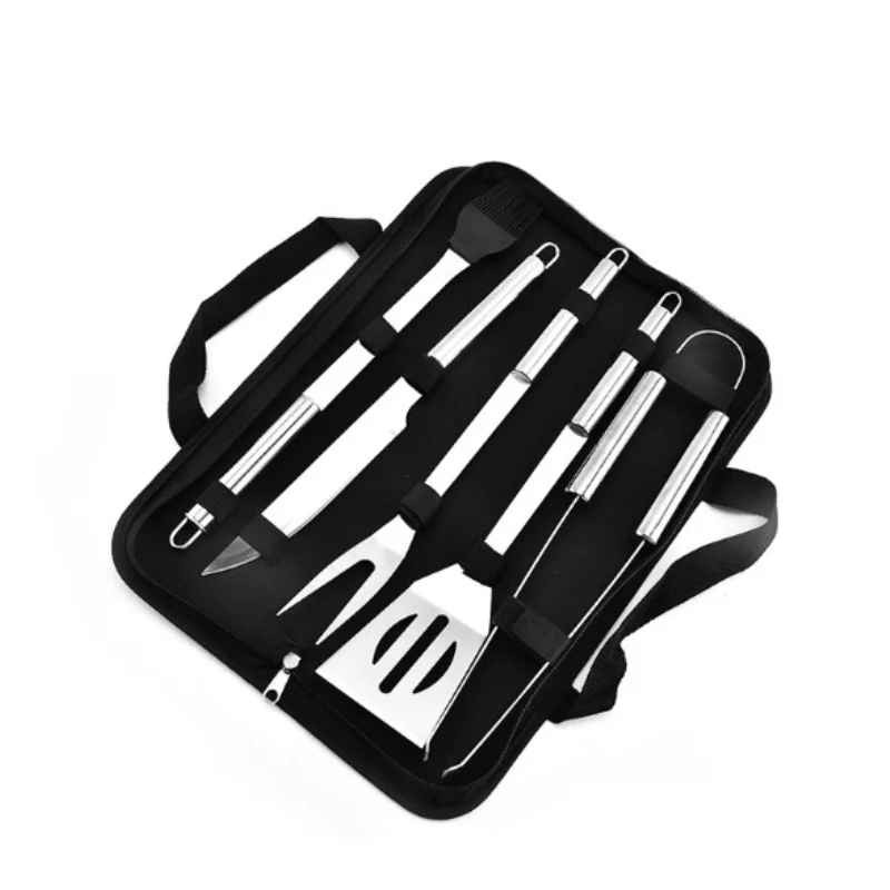 

Portable Oxford Bag Portable Stainless Steel BBQ 5-piece Set Home Outdoor Camping and Barbecue Tool Combination Accessories