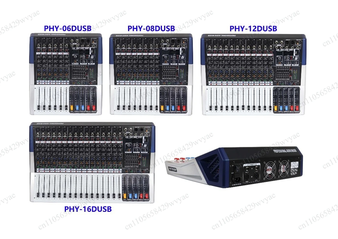 350W 16 Channel Metal Audio Mixer Power Amplifier, 99 DSP Effects USB Interface for Stage Audio