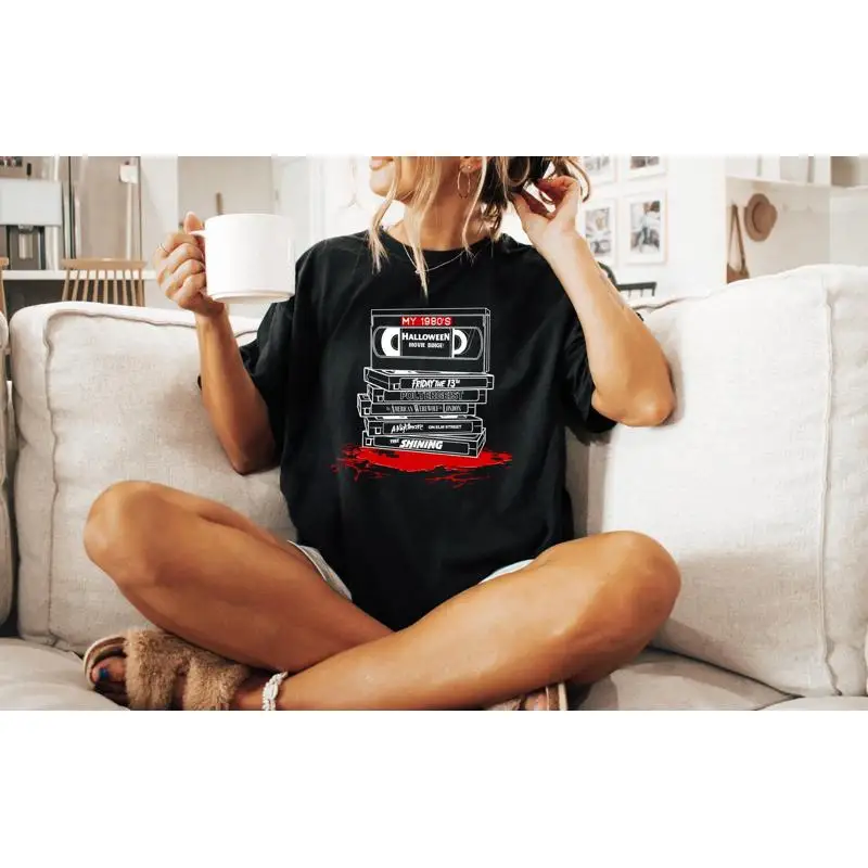 Camiseta de terror Vhs de los años 80, fanático de la película de los años 80, Halloween
