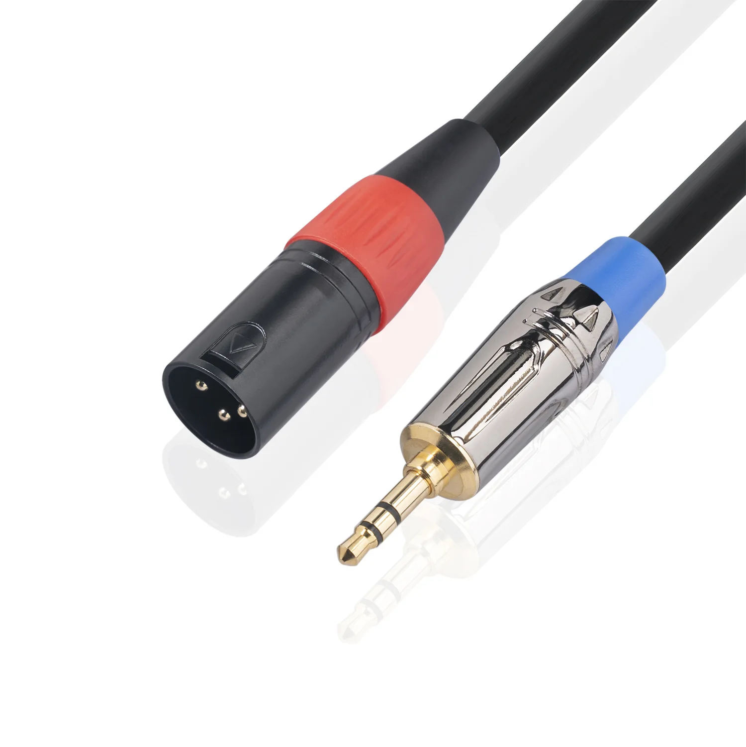 JavicTech  3.5mm Male To XLR 3-Pin Male Stereo Audio Cable XLR To 1/8'' Mini Jack Stereo Unbalanced Converter Cord for Speaker