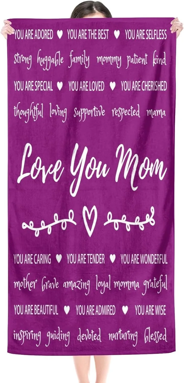 

Best Mom Ever Bath Towels Mother's Day Pool Towel Microfiber Quick-Dry Beach Towel For Yoga Tourism Beach GYM Camping Swimming