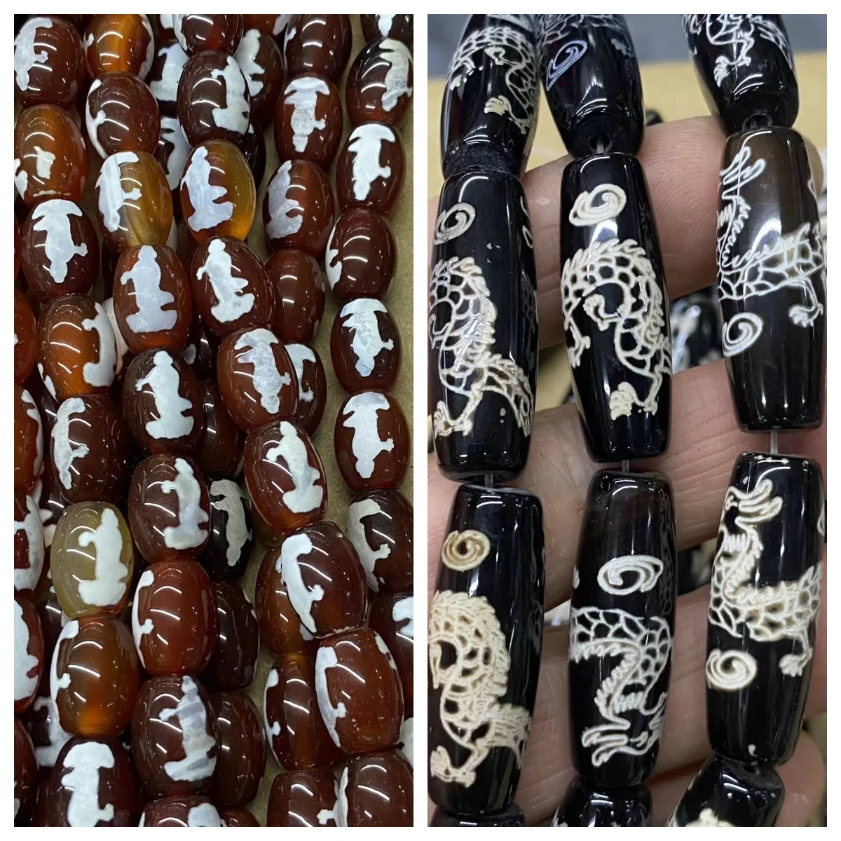 5pcs/lot Limited time discounts Premium variety Ethnic style Weathering of old material Tibetan agate dzi beads wholesale