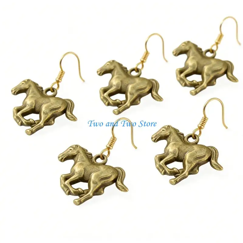 

HX6F Pack of 50 Alloy Horse Charms with Animal Design for DIY Jewelry Crafting Versatile Pendants Size 25x21mm for Accessories