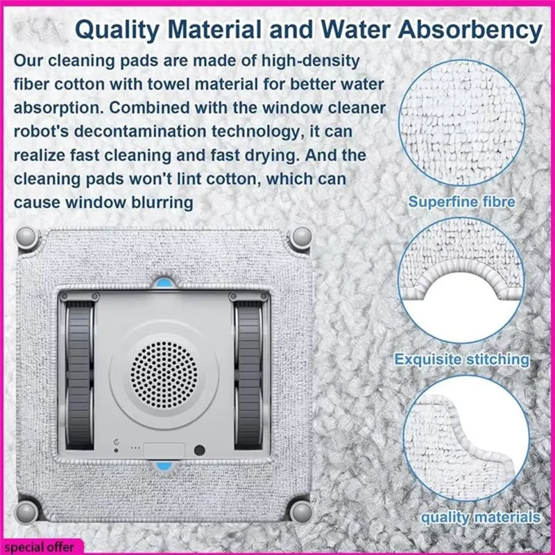 【ESSENTIALS 】For ECOVACS WINBOT Mini Replacement Cleaning Pads- 6PCS Set& Robot Cleaning Cloth For Window Robots