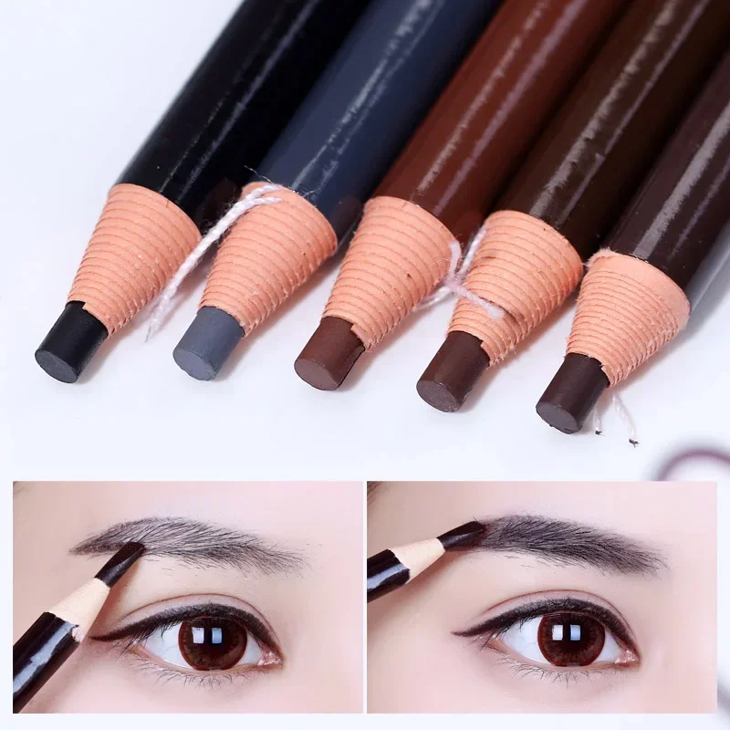 1Pc Long Lasting Eyebrow Pencil  Black Brown Gray Waterproof Natural Pull Eye Brow Enhancers Pen for Eyes Cosmetics Makeup Tools