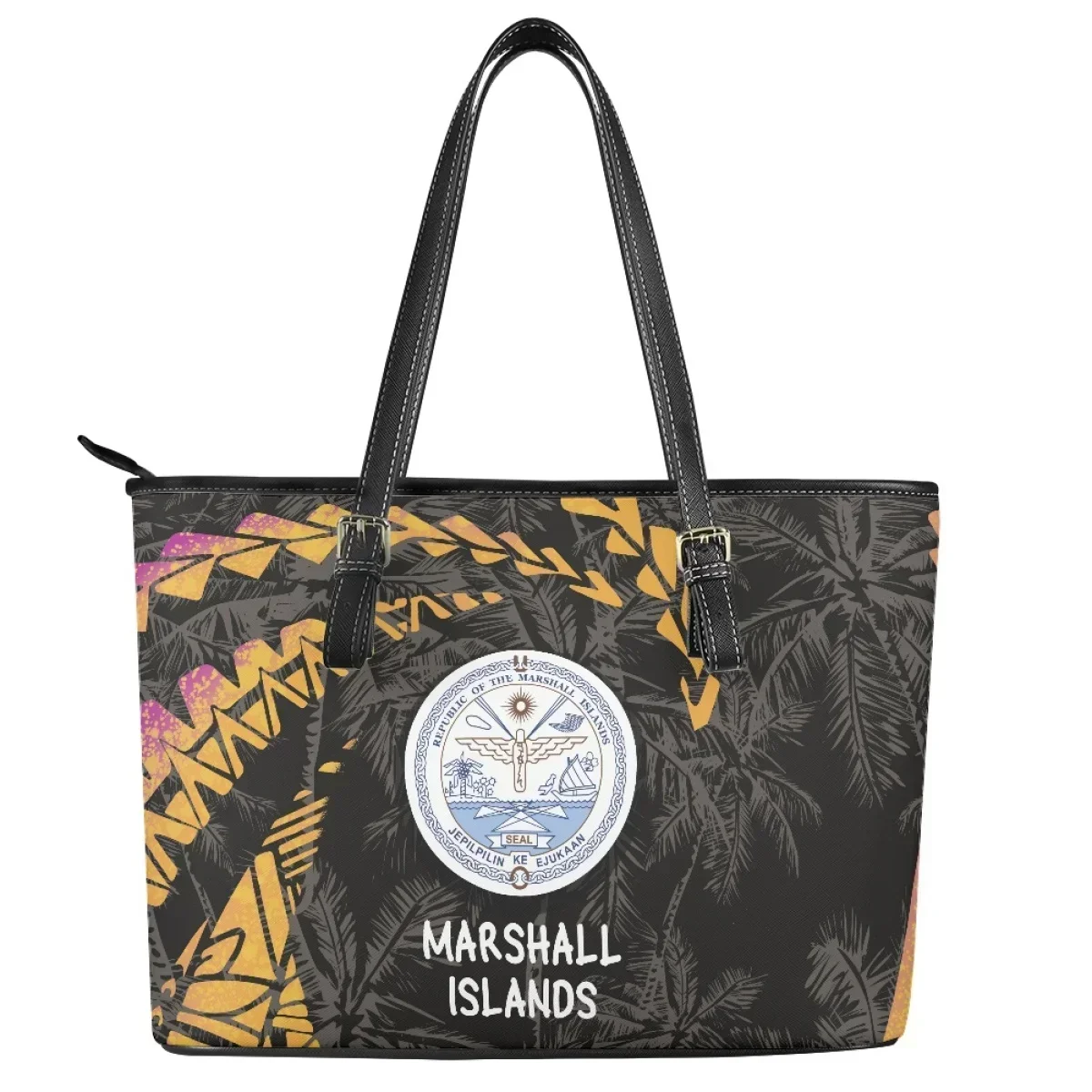 

Plumeria Flowers Female Bag Marshall Island Large Capacity Female Handbags PU Leather Bags Famous Luxury Brand Bag Cумка женская