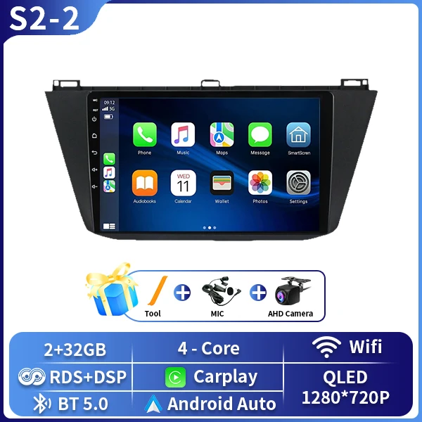 Android 16 Carplay Auto Radio Voor Volkswagen Tiguan 2 Mk 2016 2017 2018 2019 Multimedia Video Player Navigatie GPS stereo