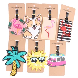 1PCS Creative Cartoon Luggage Tag Suitcase Fashion Style Silicon Luggage Name ID Address Label Portable Travel Accessories Label