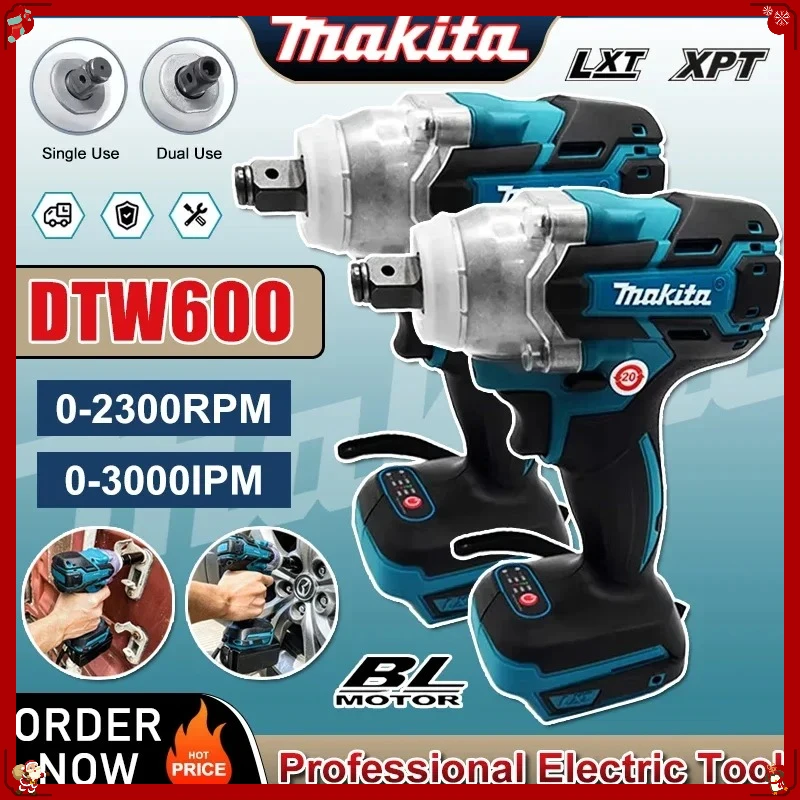 

Аккумуляторный гайковерт Makita DTW600 3100IPM 18В, 1/2 дюйма, бесщеточный, перезаряжаемый, электрический шуруповерт, инструмент для обслуживания автомобилей
