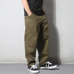 Spring Summer New Fashion High Waist Men's Clothing Casual All Match Korean Style Solid Color Loose Straight Rope Hombre Pants