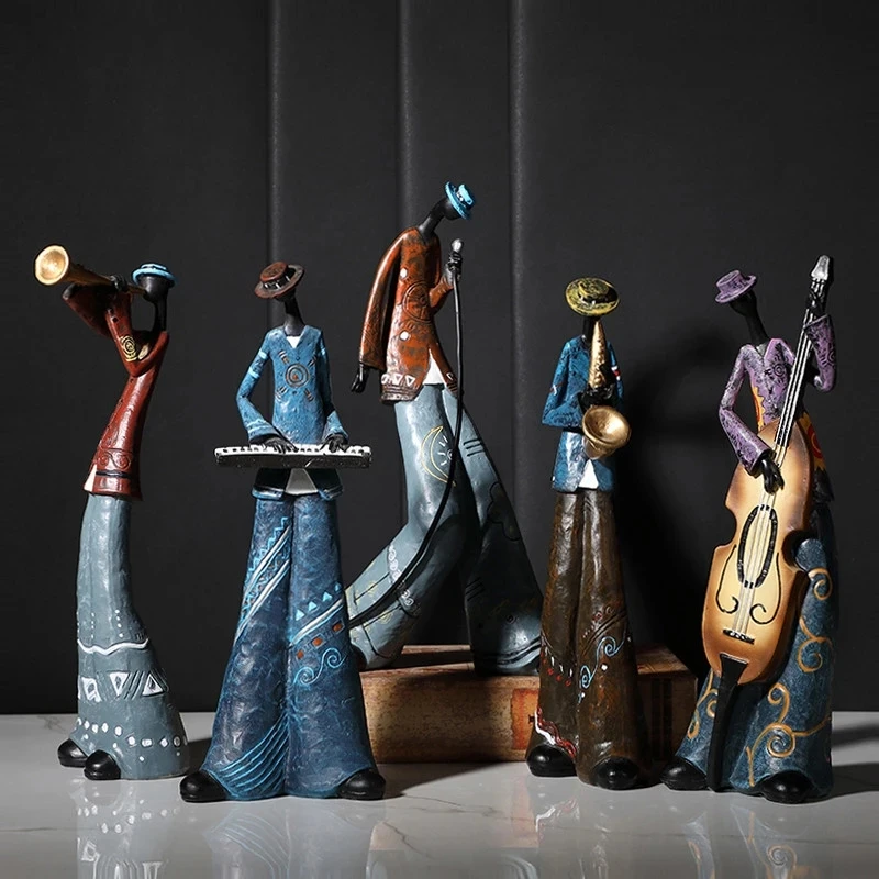 

Creative American Band Decoration Musical Instrument Model Living Room Porch Study Nordic Arts And Crafts Statue Sculpture Home