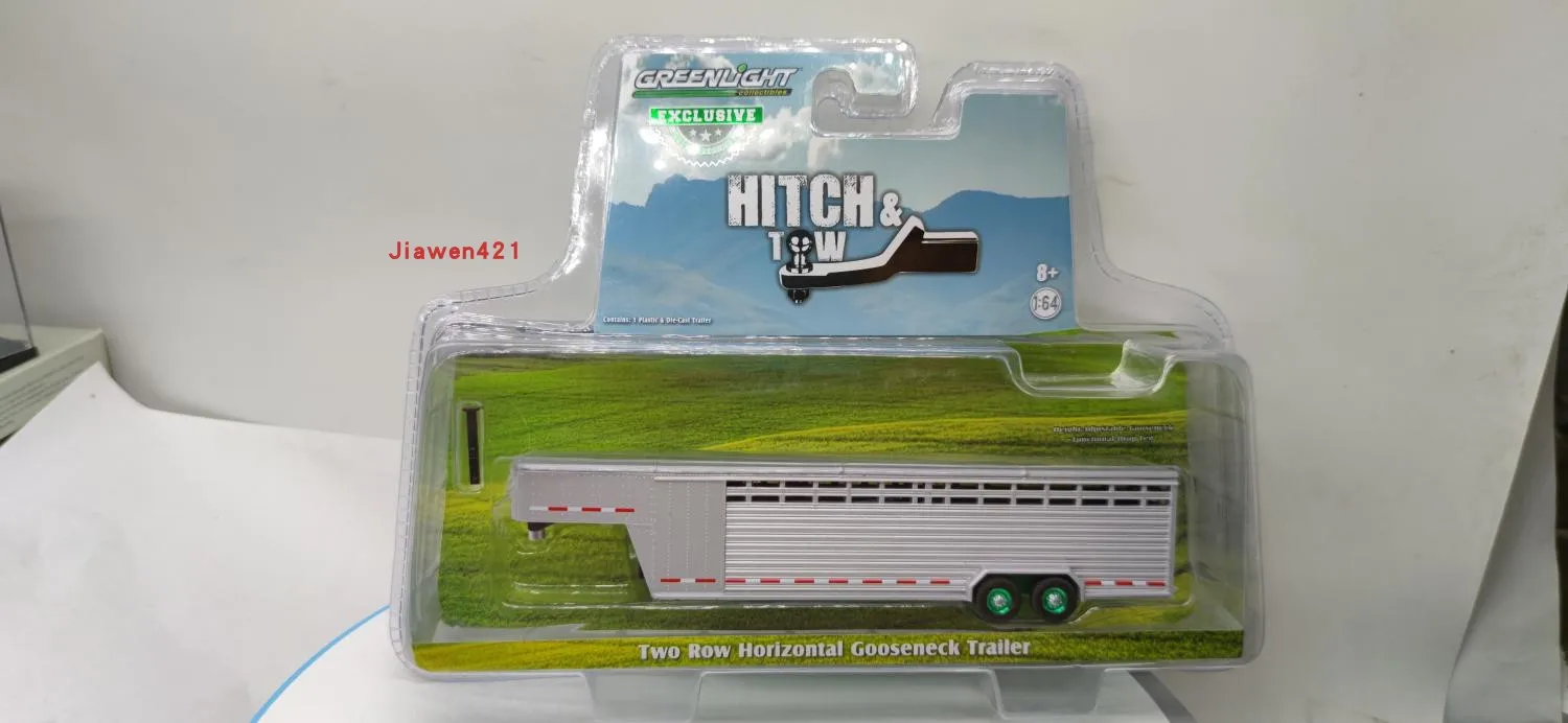 

GreenLight 1:64 Two Row Horizontal Gooseneck Trailer (Carriage Trailer) Green Machine Edition Car Model Collection Gift For Toys