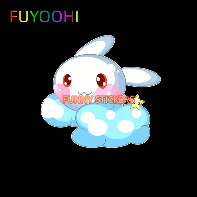 

FUYOOHI милые наклейки с рисунком кролика, для стены, спальни, окна, детской комнаты, виниловые наклейки с мультяшным автомобилем и животными