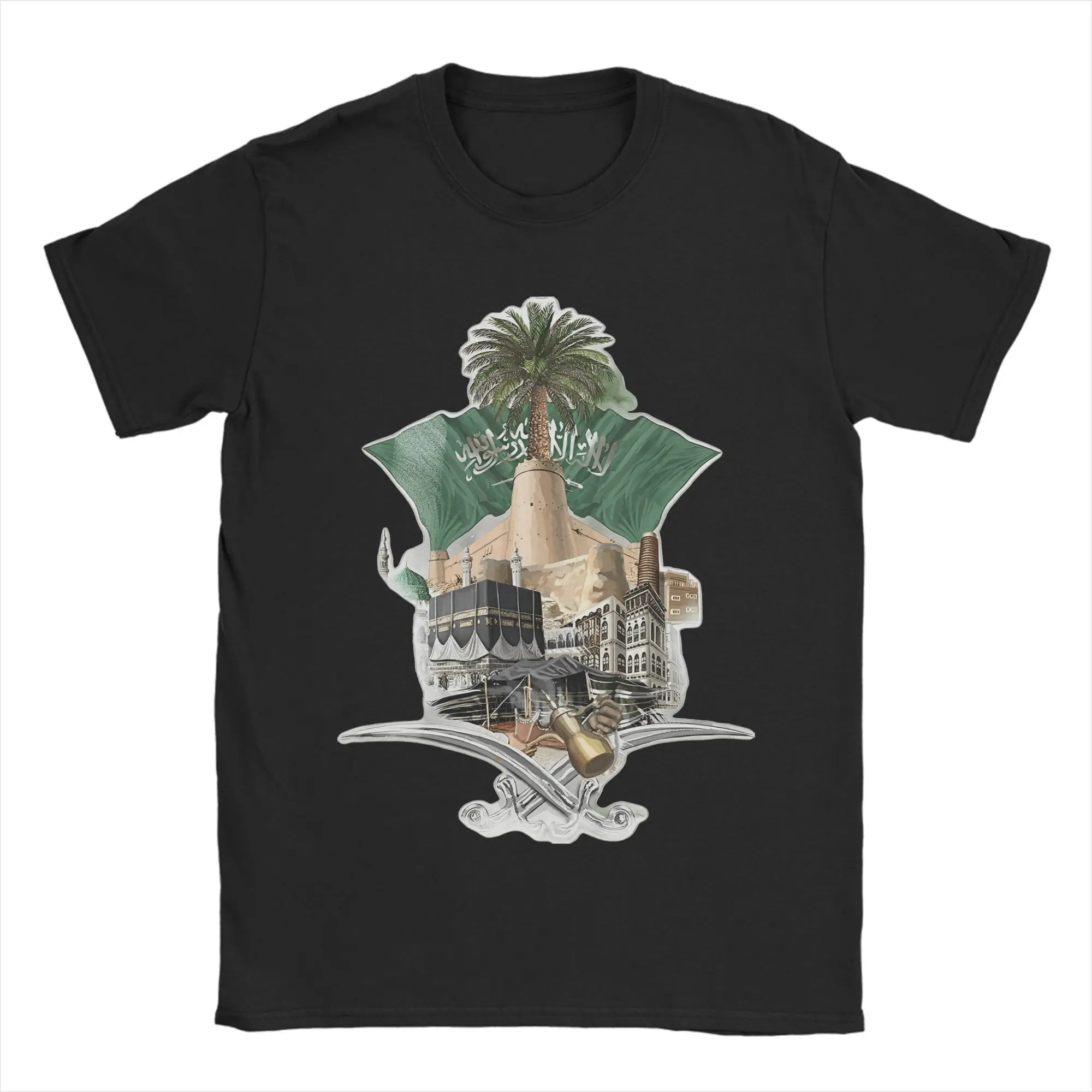

National Day of Saudi Arabia T Shirt Beach Harajuku T Shirts Men 100 Cotton O Neck Plus Size 5XL Short-Sleeve Y2K Casual Tops
